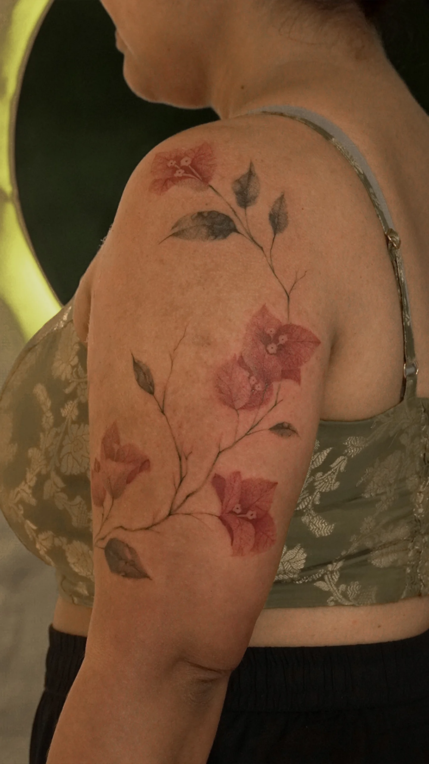 Delicate linework tattoo featuring subtle shading and clean composition by Anu